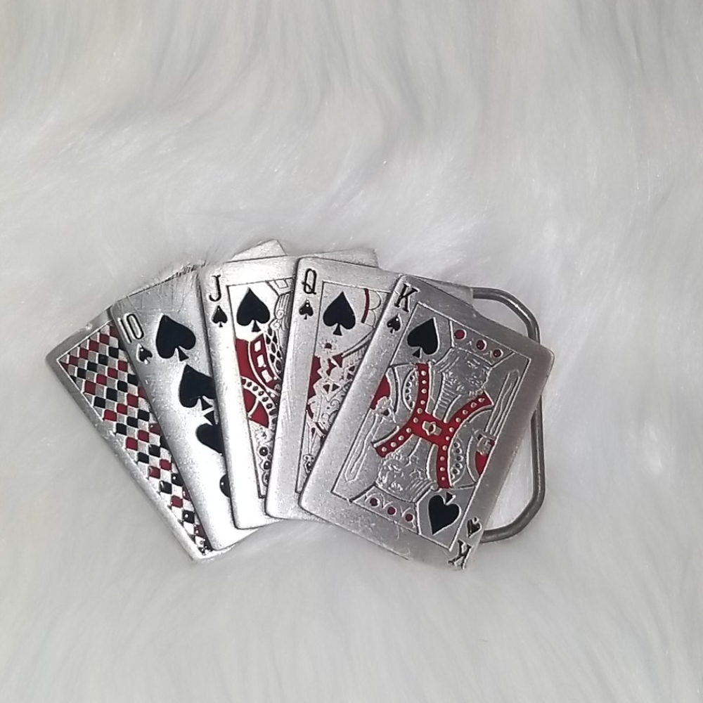 Texas Hold Em Royal Flush Poker Buckle